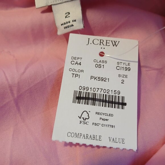 J Crew Factory Women's Pink Sleeveless Collared Midi Dress SZ 2 NWT - Picture 7 of 8